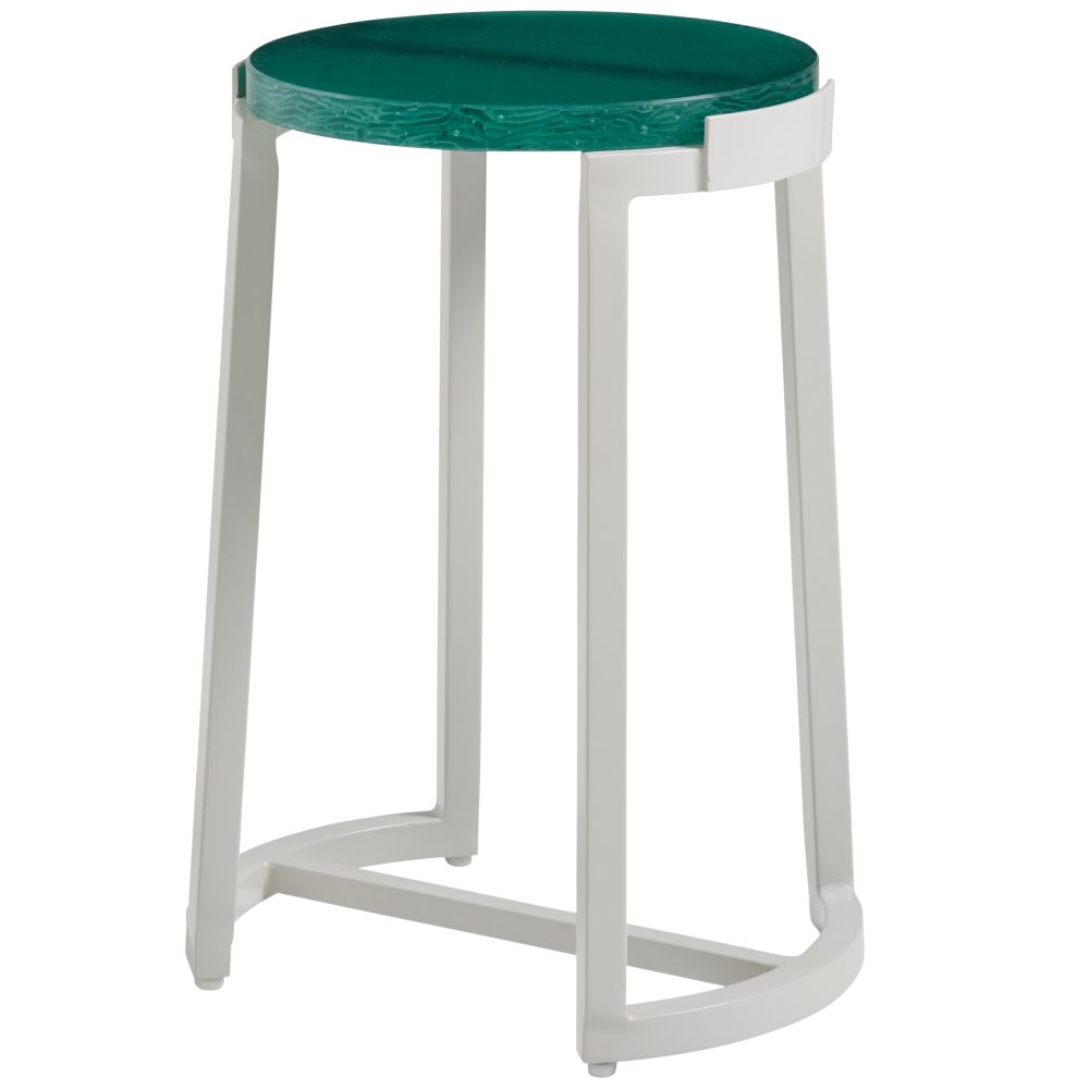 Seabrook Accent Table With Aquamarine Glass Top