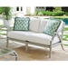 Silver sands aluminum loveseat with deep seating cushions