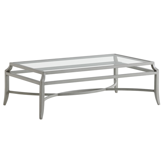 ilver Sands Rectangular Cocktail Table with Glass Top