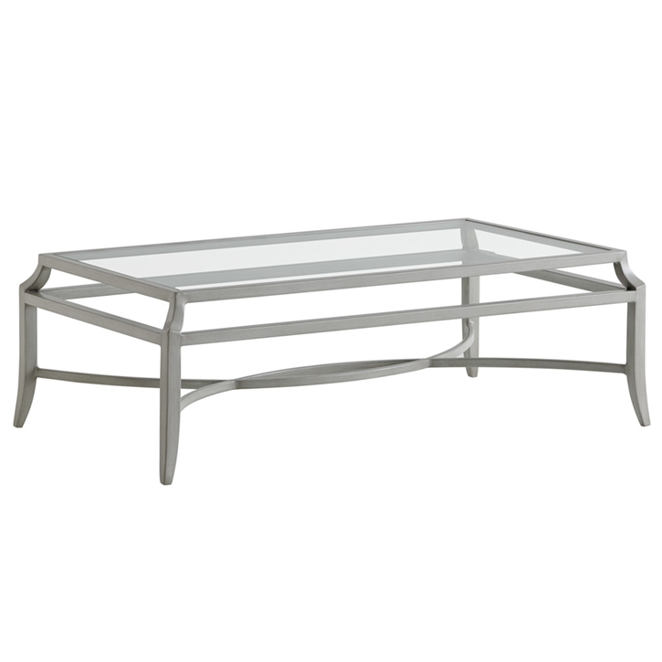 Tommy Bahama Silver Sands Rectangular Cocktail Table with Glass Top - 3945-945