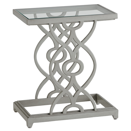 Silver Sands Rectangular Accent Table with Glass Top