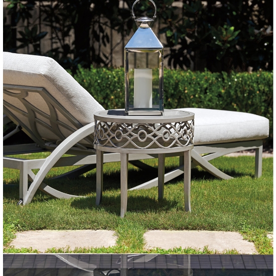 silver sands aluminum side table