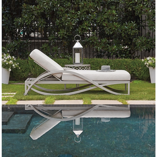 silver sands aluminum chaise with deep seating cushions