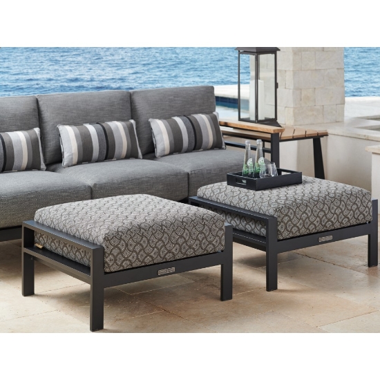 South beach aluminum ottoman with foam cushion