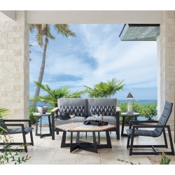 Tommy Bahama South Beach Cushion Outdoor Love Seat and Lounge Chair Patio Set - TB-SOUTHBEACH-SET2