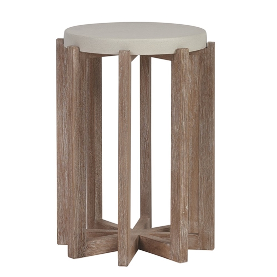 Stillwater Cove Accent Table with Limestone Resin Top