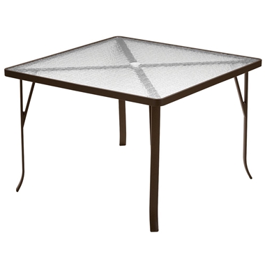 Tropitone Acrylic 42" Square Dining Table with Umbrella Hole - ADA compliant - 4243AU