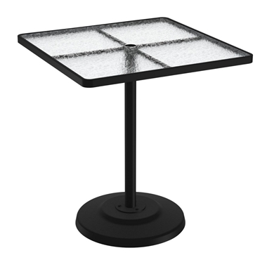 Tropitone Acrylic 36" Square Pedestal Bar Umbrella Table - 701476AU-40