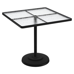 Tropitone Acrylic 42" Square Pedestal Bar Umbrella Table - 701491AU