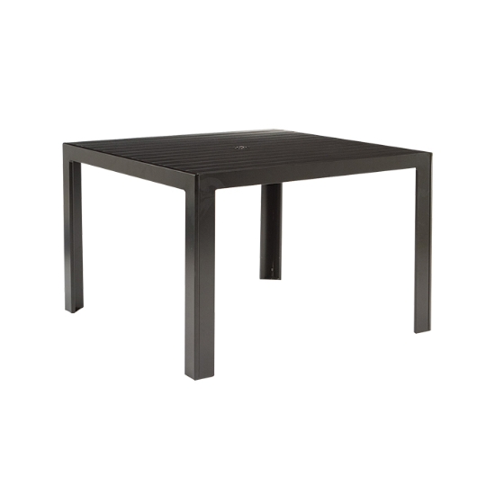 Tropitone Aluminum Slat 48" Square Dining Umbrella Table - 872058U-30