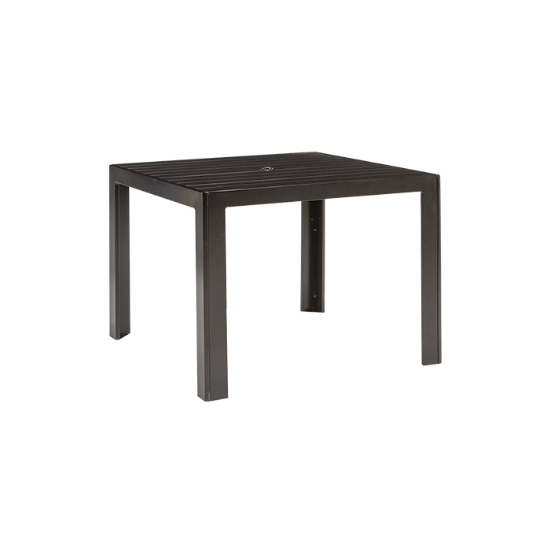 Tropitone Aluminum Slat 36" Square Dining Umbrella Table - 872076U-29