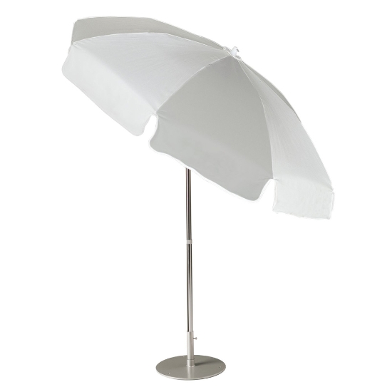 Tropitone Alternating Panels Aluminum 7.5' Market Umbrella with Push Button Tilt and Manual Lift - 6090ALT