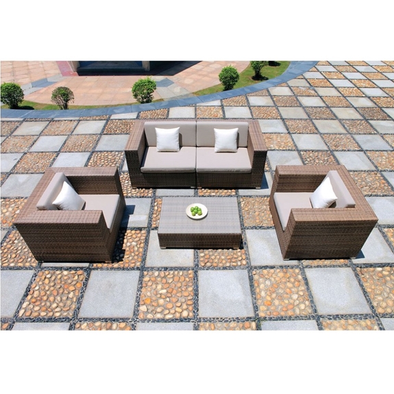 Tropitone Arzo Woven Cushion Outdoor Loveseat Sectional and Lounge Chair Set - TT-ARZO-SET3