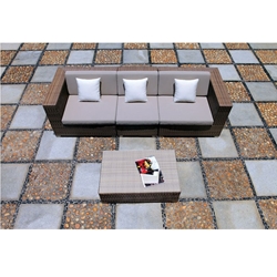 Tropitone Arzo Woven Cushion Outdoor Sectional Sofa with Coffee Table - TT-ARZO-SET5