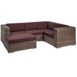 Tropitone Arzo Woven Cushion Outdoor Sectional Set with Ottoman - TT-ARZO-SET8