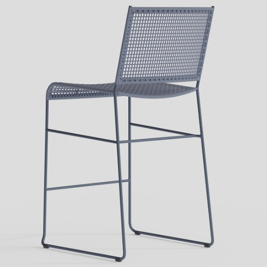 Bayfront Rope Armless Bar Stool back