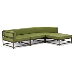 Tropitone Cabana Club Outdoor Compact Sectional Set with Ottoman - TT-CABANACLUB-SET14