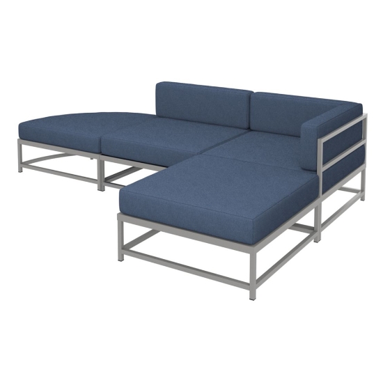Tropitone Cabana Club Outdoor Compact Sectional Set with two Ottomans - TT-CABANACLUB-SET15