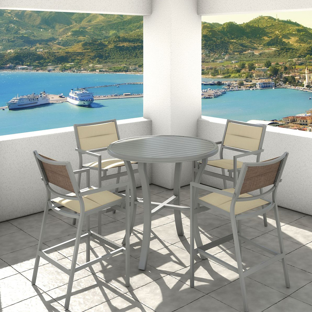 Cabana aluminum dining chair with sling seating