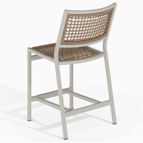 Cabana Club Rope Armless Stationary Counter Stool back