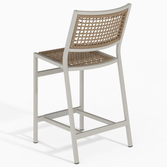 Cabana Club Rope Armless Stationary Bar Stool back