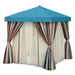 Tropitone 8' x 8' Square Cabana with Fabric Curtains and Sheer Curtain Rods - No Vent - NS008A238SH