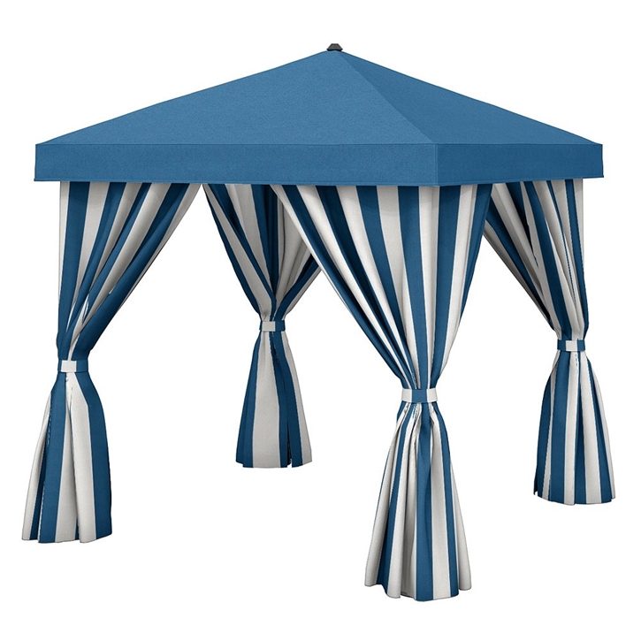 Tropitone 10' x 10' Square Cabana with Fabric Curtains  (no vent) - NS010A238