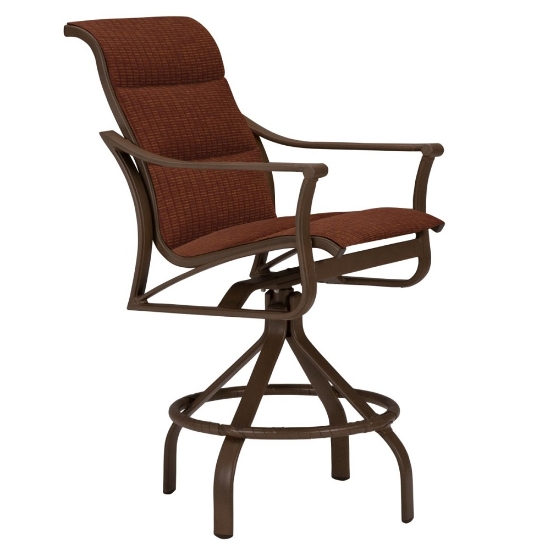 Tropitone Corsica Padded Sling Swivel Bar Stool - 161127PS-28