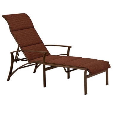 Tropitone Corsica Padded Sling Chaise Lounge with Arms - 161132PS