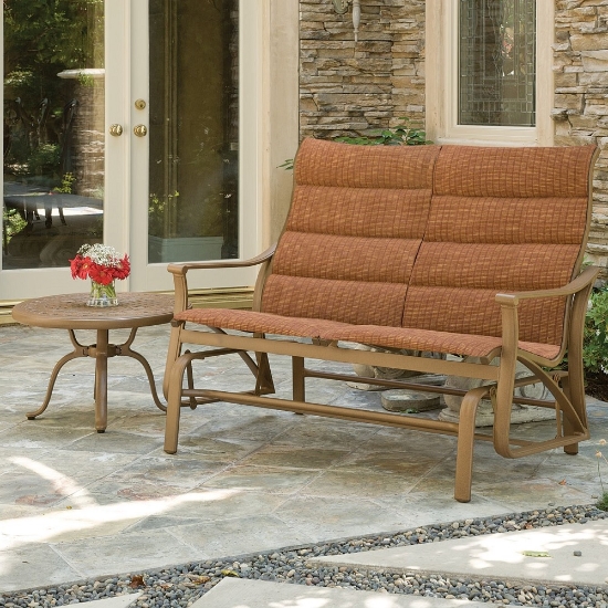 Tropitone Corsica Padded Sling Outdoor Double Glider Set - TT-CORSICA-SET9
