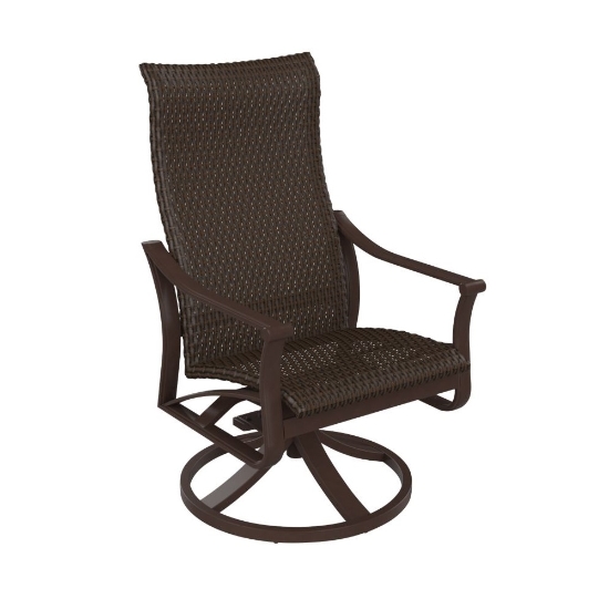 Corsica Woven High Back Swivel Rocker Dining Chairs
