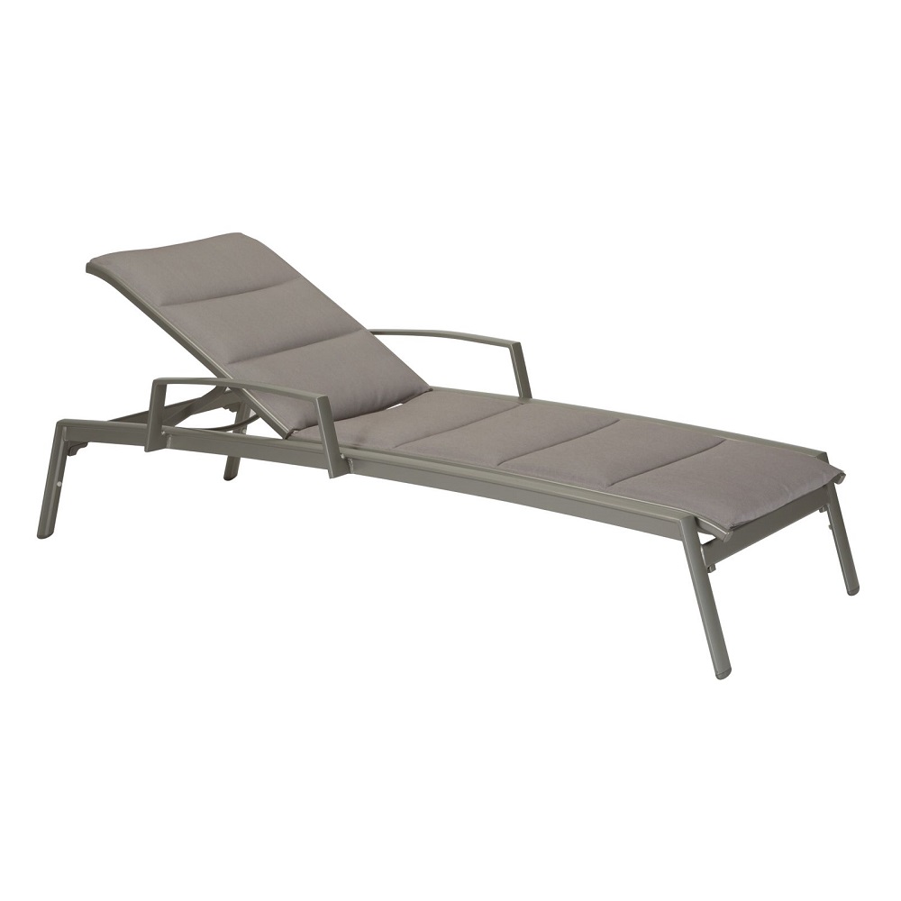 Tropitone Elance Padded Sling Chaise Lounge with Arms - 461433PS