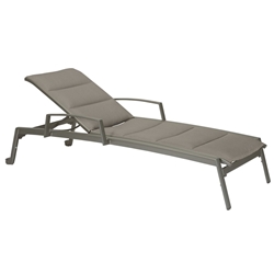 Tropitone Elance Padded Sling Chaise Lounge with Arms and  Wheels - 461433WPS