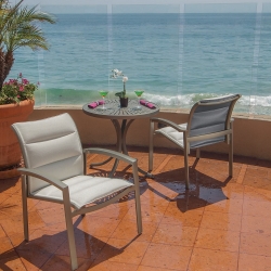 Tropitone Elance Padded Sling Outdoor Bistro Set for 2 - TT-ELANCE-SET6