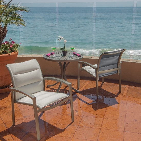 elance aluminum spa chair with padded sling seating