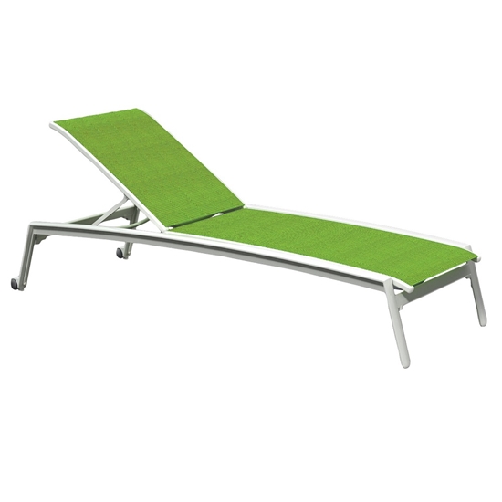 Elance Relaxed Sling Armless Chaise Loungers with Wheels