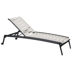 Tropitone Elance EZ Span Wave Strap Armless Chaise Lounge with Wheels - 471132WVW