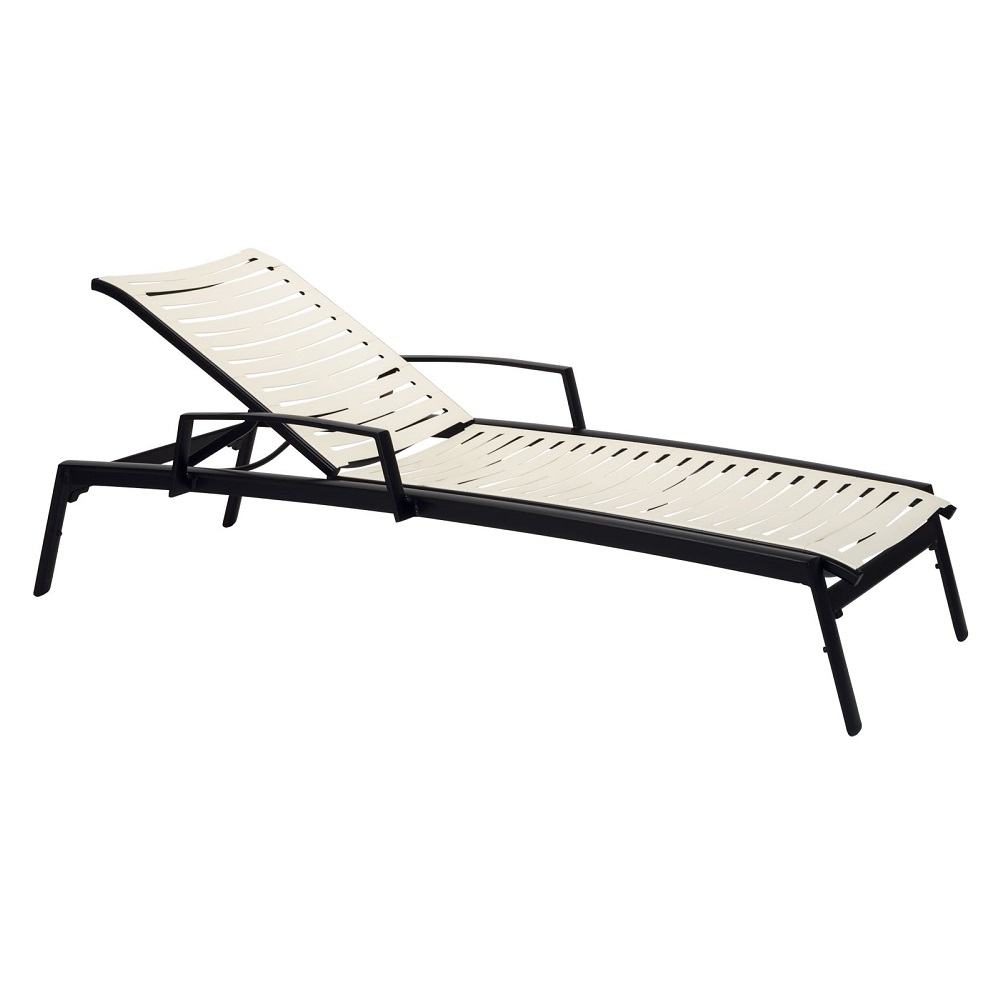 Tropitone Elance EZ Span Ribbon Strap Chaise Lounge with Arms - 471433RB