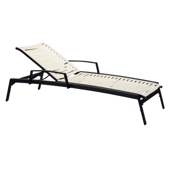 Tropitone Elance EZ Span Ribbon Strap Chaise Lounge with Arms - 471433RB