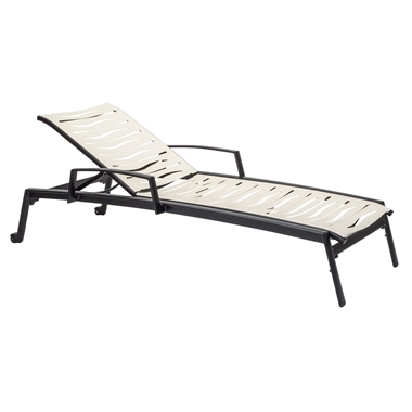 Tropitone Elance EZ Span Wave Strap Chaise Lounge with Arms and  Wheels - 471433WWV