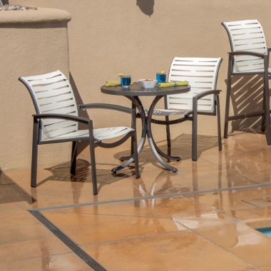 Tropitone Elance EZ Span Strap Outdoor Bistro Set for 2 - TT-ELANCE-SET2