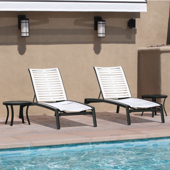 Elance aluminum chaise with Ezspan straps