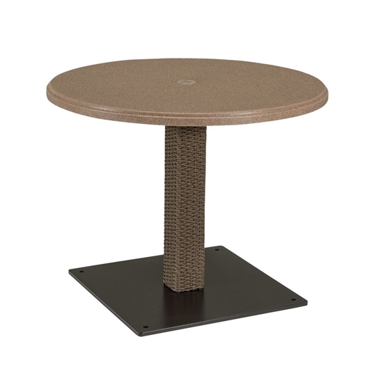 Faux Granite 30" Round Table Top (FG30R) with Evo Woven Pedestal Dining Base