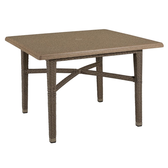 evo wicker dining table base with stone works top
