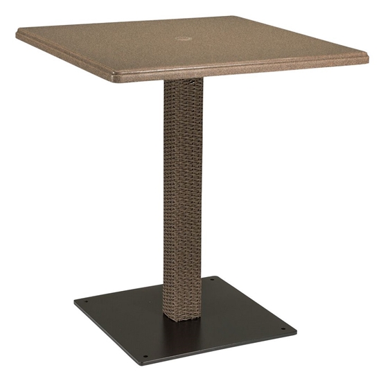 evo wicker bar table with stoneworks top