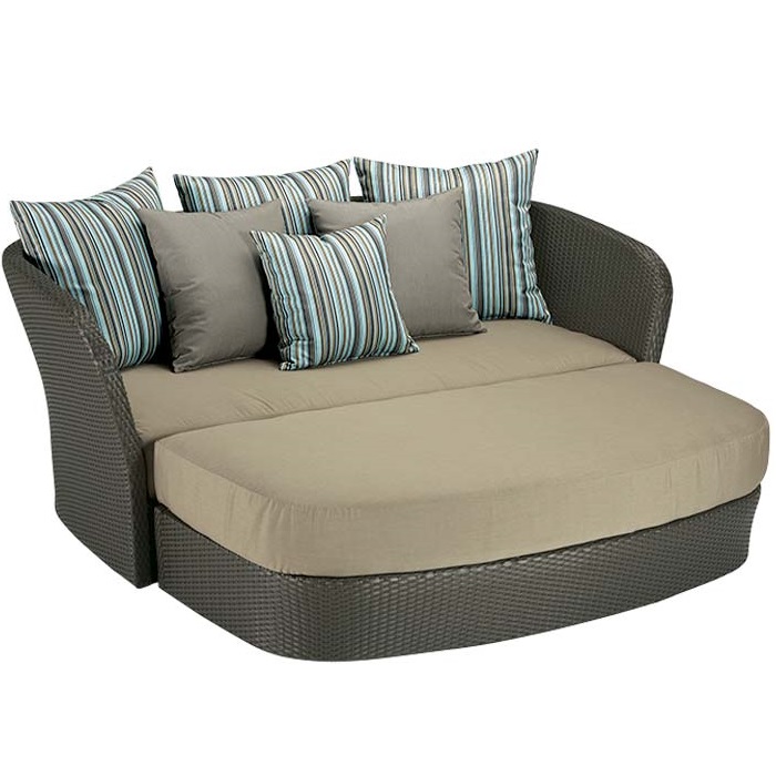 Evo wicker ottoman with deep seating cushion