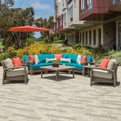 Tropitone Evo Woven Outdoor Sectional Set with Coffee and Accent Tables - TT-EVO-SET1