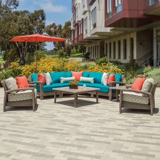 evo wicker sectional with deep seating cushions