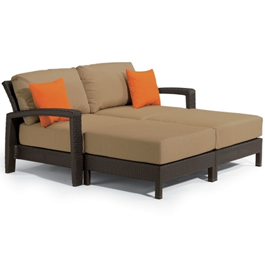 Tropitone Evo Woven Outdoor Love Seat Sectional Set with Ottomans - TT-EVO-SET15