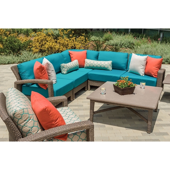 tropitone wicker sectional with deep seating cushions
